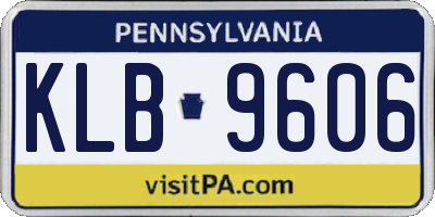 PA license plate KLB9606
