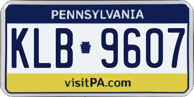 PA license plate KLB9607