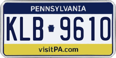 PA license plate KLB9610