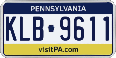 PA license plate KLB9611