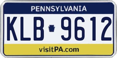 PA license plate KLB9612