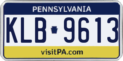 PA license plate KLB9613