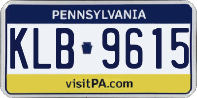 PA license plate KLB9615