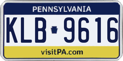 PA license plate KLB9616