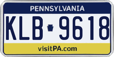 PA license plate KLB9618