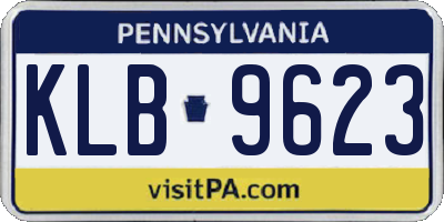 PA license plate KLB9623