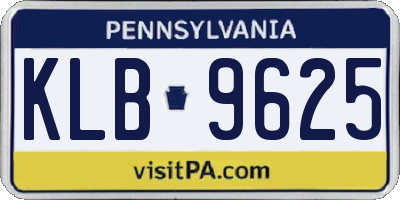PA license plate KLB9625