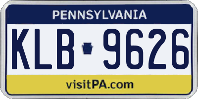 PA license plate KLB9626