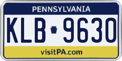 PA license plate KLB9630