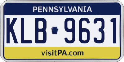 PA license plate KLB9631