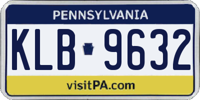 PA license plate KLB9632