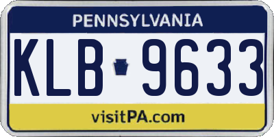 PA license plate KLB9633