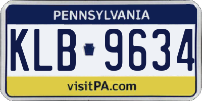 PA license plate KLB9634