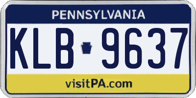 PA license plate KLB9637