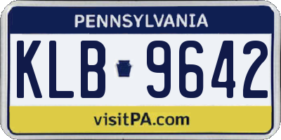 PA license plate KLB9642