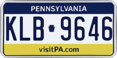 PA license plate KLB9646