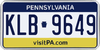 PA license plate KLB9649