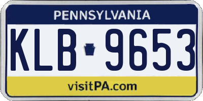 PA license plate KLB9653