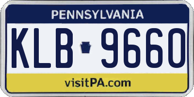PA license plate KLB9660