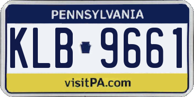 PA license plate KLB9661