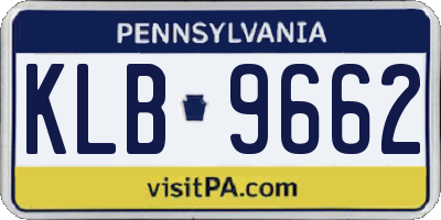 PA license plate KLB9662