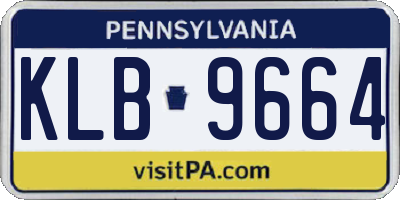 PA license plate KLB9664