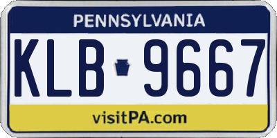 PA license plate KLB9667