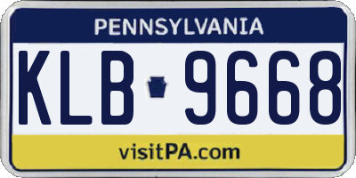 PA license plate KLB9668