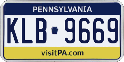 PA license plate KLB9669
