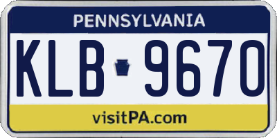 PA license plate KLB9670