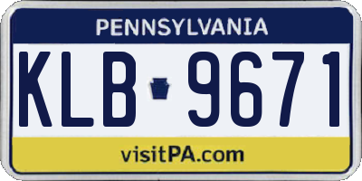 PA license plate KLB9671