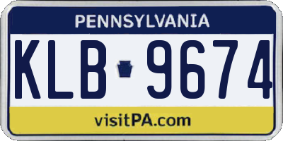 PA license plate KLB9674