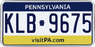 PA license plate KLB9675