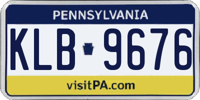 PA license plate KLB9676