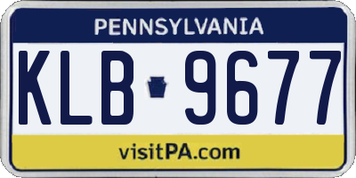 PA license plate KLB9677