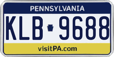 PA license plate KLB9688