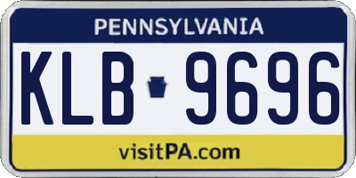 PA license plate KLB9696