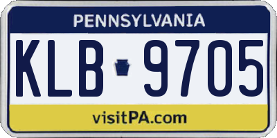 PA license plate KLB9705