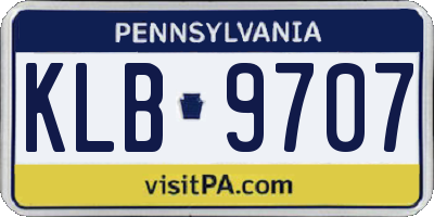 PA license plate KLB9707