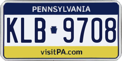 PA license plate KLB9708