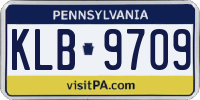 PA license plate KLB9709