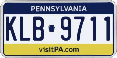 PA license plate KLB9711