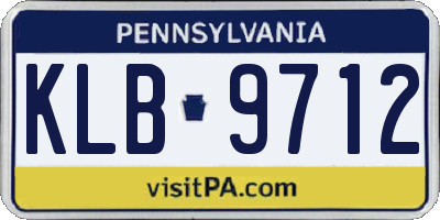 PA license plate KLB9712