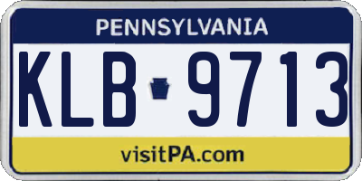 PA license plate KLB9713