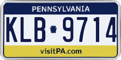 PA license plate KLB9714