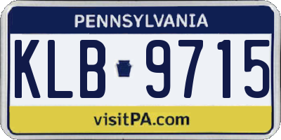 PA license plate KLB9715