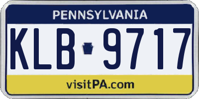 PA license plate KLB9717