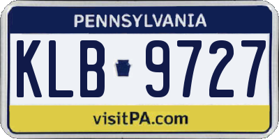 PA license plate KLB9727