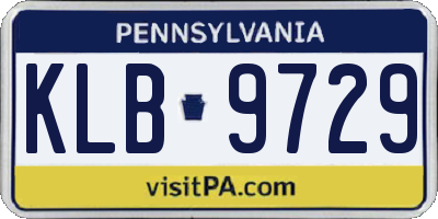 PA license plate KLB9729