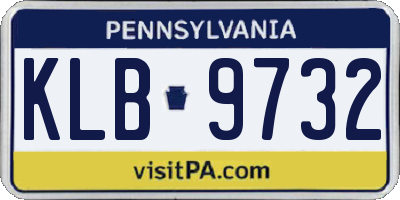 PA license plate KLB9732